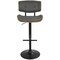 Lombardi Mid-Century Modern Adjustable Barstool in Walnut with Faux Leather